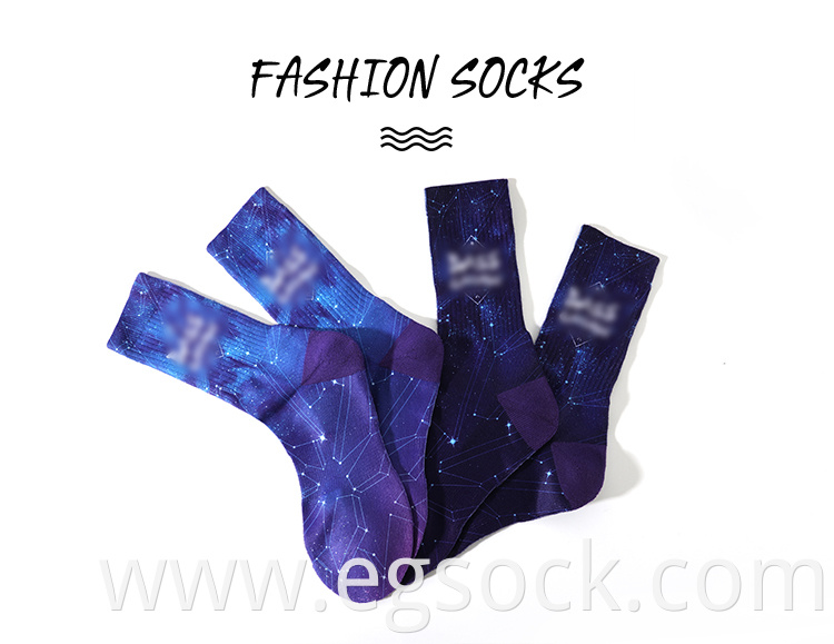 Printed Cushion Galaxy Socks